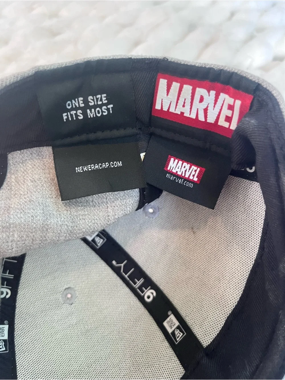 New Era Deadpool Snapback Hat - Gray Crown with Red Brim
